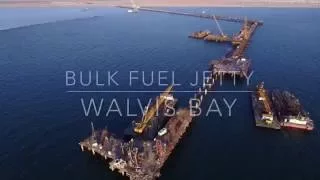 DJI 1.5KM out to sea taking flight over new bulk fuel Jetty Walvis Bay