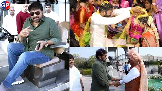 Mp Balasouri Son Anudeep wedding | Chiranjeevi Attended MP Balasouri Son Anudeep & Snikitha Wedding