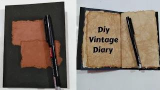 Diy beautiful vintage diary || simple and easy craft by Risa Art Gallery