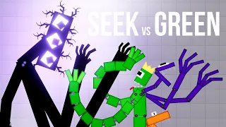 Seek Mutant Roblox DOORS vs Green Hybrid Roblox Rainbow Friends - People Playground 1.26 beta