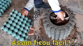 como fazer vaso com cartela de ovos, em formato cilindro (redondo)