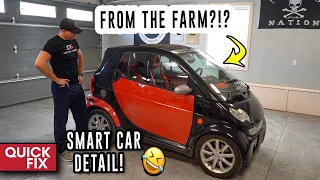 Cleaning a Farmer's DIRTY Smart Car!