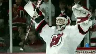 Reflections of Martin Brodeur. 104 Shutouts.