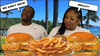 He Said We're Not Dating 😯 | *NEW* Popeyes Cajun Flounder Fish Sandwich Motion Mukbang