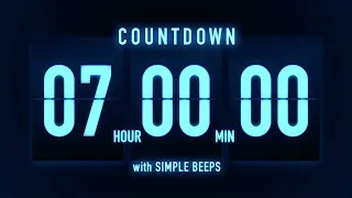 7 Hours Flip Clock Timer / Simple Beeps 🔵