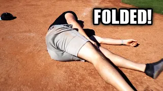 MLB Player Gets FOLDED In Wiffle Ball