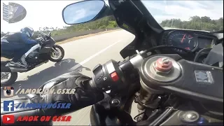 Suzuki GSXR1000 K5 vs Aprilia RSV4 APRC - Street Race, TopSpeed (299/300 kph)