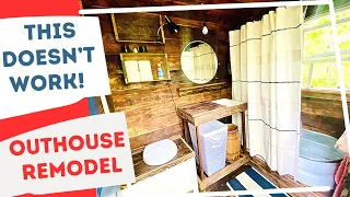 Outhouse Remodel | Off Grid Bath House Shower & Bathtub