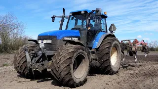 New Holland TM165 w/ Huge Tires Cultivating