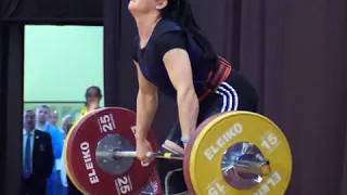 Olha Pikash (58) - 100kg Clean and Jerk @ 2017 European Junior Championships