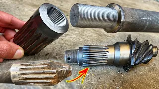 Broken Axle Tooth Repair With Pinion Teeth in a New Way With Amazing Technique…