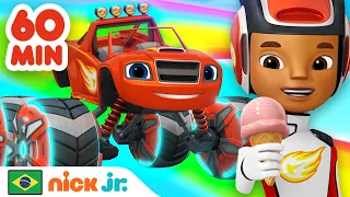 Blaze e os Monster Machines | TODOS OS NOVOS DESENHOS do Blaze por 1 hora! | Nick Jr. em Português