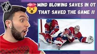 BASKETBALL FAN Reacts to NHL: Clutch OT Saves *THESE CLUTCH SAVES DEFY LOGIC!*