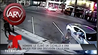 Hombre clavó un cuchillo a una mujer en una disputa | Al Rojo Vivo | Telemundo