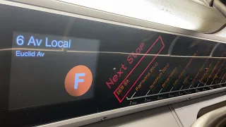 IND Subway: R160B Siemens (F) Train Ride from 179th St to Euclid Ave via 8th Ave Lcl / Fulton St Lcl