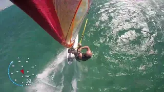 WINDSURFING. Nice Run & Laydown Jibe @ Robinson Club Soma Bay