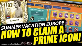 How to claim a 101 PRIME ICON in SUMMER VACATION EUROPE - FC Mobile (FIFA) 22