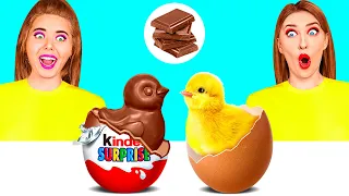 Desafío De Comida Real vs. De Comida Chocolate | Come Solo Dulce 24 horas por Ideas 4 Fun Challenge