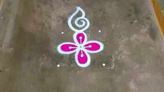 Margazhi madham sangu colour kolam designs/3 dots dhanurmasam muggulu/new year rangoli designs 2024