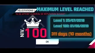 Asphalt 9: Level 100 (MAX) reached in 311 days (10 months) + garage showcase