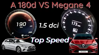 Renault Megane 2023 1 5 dci 115 Hp VS Mercedes A claas A180d Sedan Top Speed Hız deneme Testi