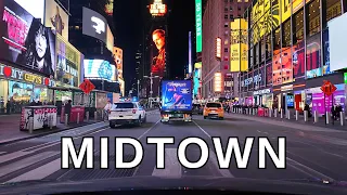 NEW YORK CITY Driving Tour [4K] - MIDTOWN - Driving Tour at Night