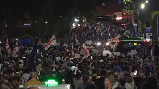 Another night of protests in Tbilisi over Georgia's so-called 'Russian law'