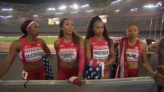 WCH 2015 Beijing - Team USA 4x400m Relay Women Final Silver