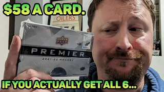 The second most expensive cards Upper Deck makes. 21-22 Premier Hockey Hobby Box break and review.