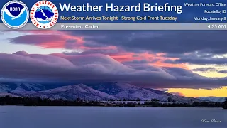 01/08/24 Hazard Briefing - Next Storm Arrives Tonight - Strong Cold Front Tuesday