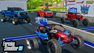 DRAG RACING OFFROAD TOYS! (LIFTED RZR + YAMAHA) | Farming Simulator 22