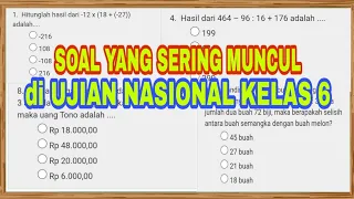 SOAL YANG SERING MUNCUL DI UJIAN NASIONAL KELAS 6 - MATEMATIKA MUDAH