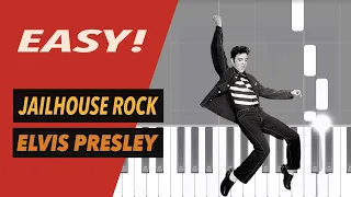 EASY PIANO TUTORIAL - Jailhouse Rock - Elvis Presley (BEGINNER) (MIDI & piano sheets)