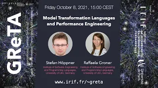 GReTA seminar #19: "Model Transformation Languages and Performance Engineering"