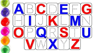 A to Z alphabets for kids, collection for writing along dotted lines, ABCD, 12345, A to Z alphabet