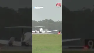 'Very calm' pilot makes successful wheels-up emergency landing | FoS #airplane #airport #landing