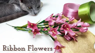 DIY flower making/how to make satin ribbon flower easy