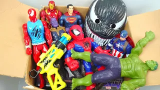 SPIDER MAN BOX FULL OF SUPERHERO HULK VS THANOS CARTOON,IRONMAN SUPERMAN VENOM AVENGERS DC COMICS