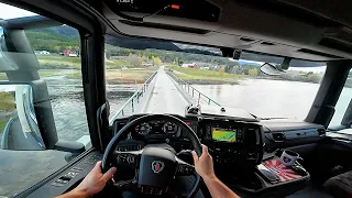 POV Driving Scania 500S - Fv262, Hard uphill climb