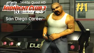 Midnight Club 3: DUB Edition Remix [1440p][60fps] - Opening Intro & Part 1 - San Diego Career
