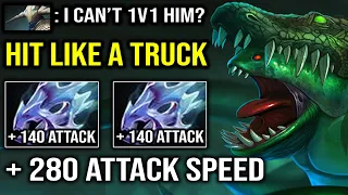 WTF +280 ATTACK SPEED Solo Carry Tidehunter Even Sven Can't 1v1 Him with Crazy Hit Like a Truck DotA