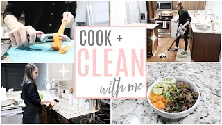 COOK AND CLEAN WITH ME 2019 // EASY DINNER IDEA // NIGHTLY CLEANING ROUTINE