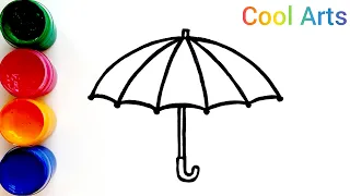 Радужный зонтик | Мультик - Раскраска | How to draw an umbrella