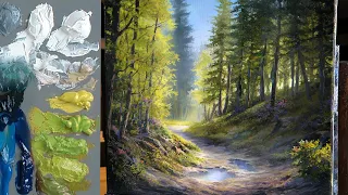 Spring Forest Path - Landscape Oil Painting