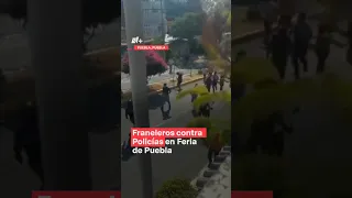 Pelea entre franeleros y policías en feria de Puebla - N+ #Shorts