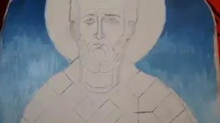 THE PROCESS OF PAINTING AN ICON OF ST. NICOLAS