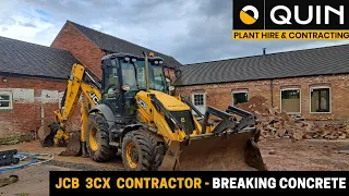 JCB 3CX Contractor - Breaking up a concrete yard.