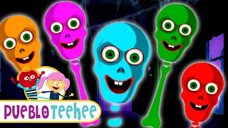 Pueblo Teehee | Familia dedo con esqueletos de colores - Canciones infantiles