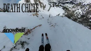 Straightlining Death Chute at Snowbird!