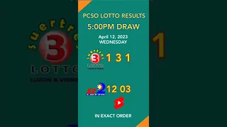 Lotto Result Today 5PM Draw - April 12, 2023 Swertres Ez2 PCSO #shorts